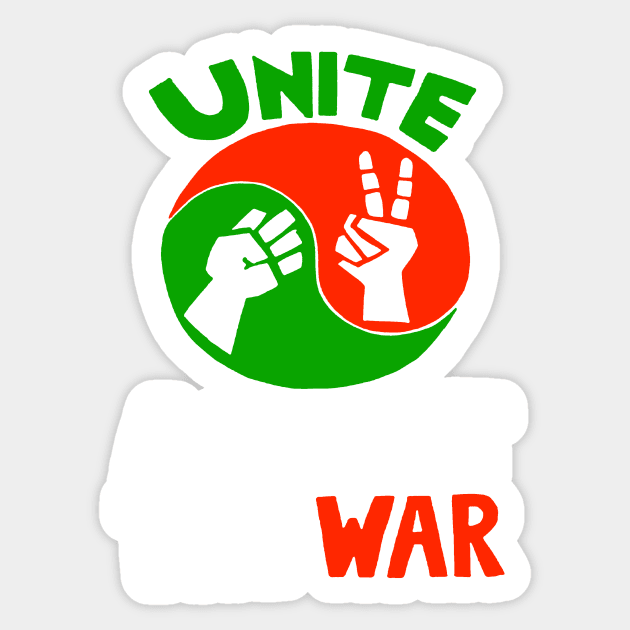 UNITE AGAINST THE WAR Sticker by truthtopower